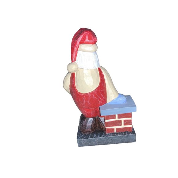 Dave Constantine Carved Look Resin Santa by Chimney Figurine 2004 - Picture 5 of 12